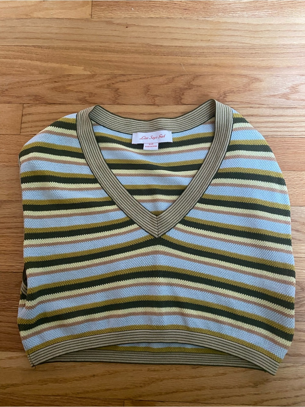 Lisa Says Gah striped crop top size XL/2XL